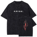 Solo Leveling ARISE T Shirt Sung Jinwoo Anime Vintage Wash Cotton Tee S-XXL