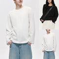 Mens Basic Solid Color Long Sleeve T Shirt Crew Neck Casual Loose Tops
