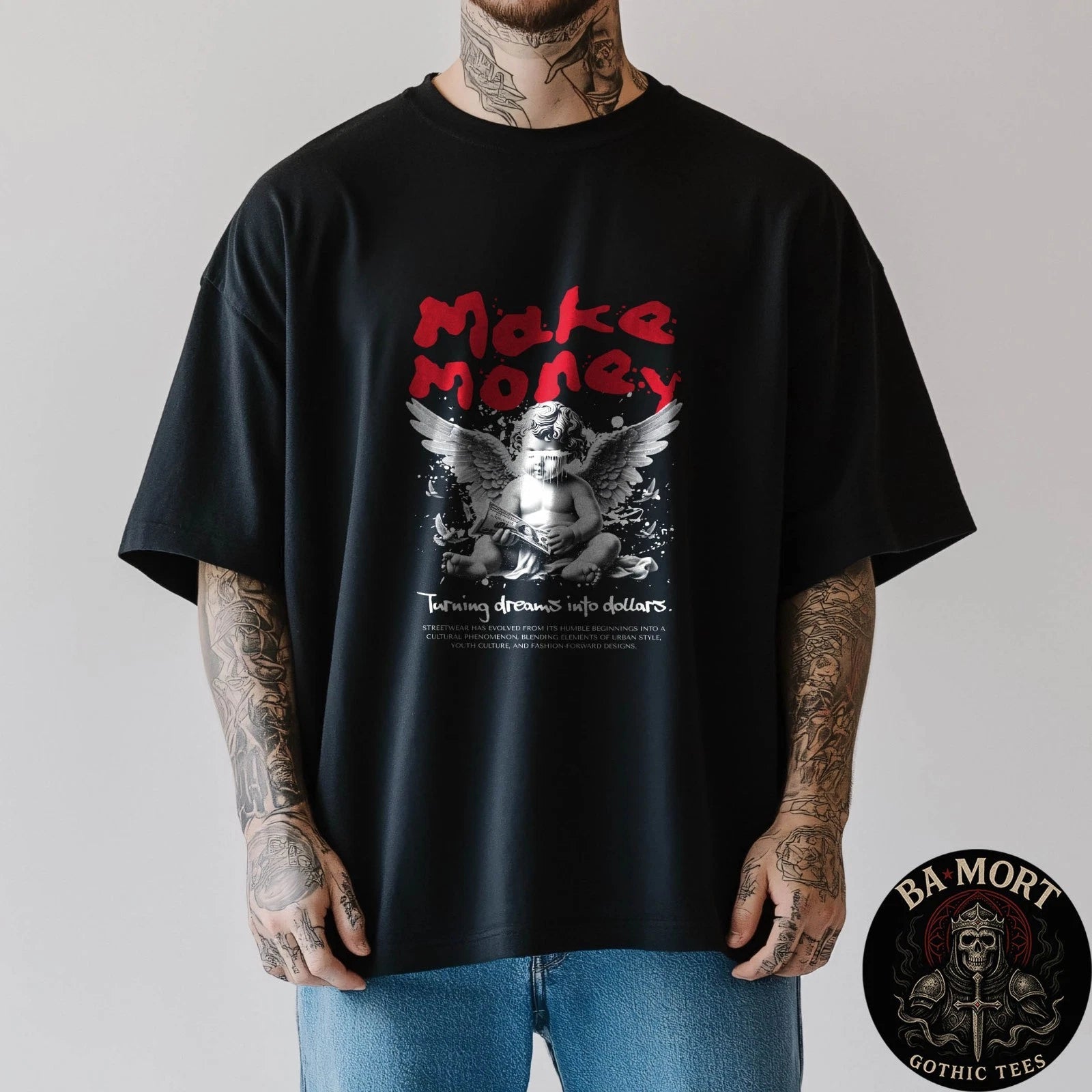 Make Money Graffiti Cherub Streetwear T-Shirt