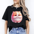 Cute Puffy Kitten T-Shirt gift Pink nice cat Unisex tee Black Navy Dark Heather