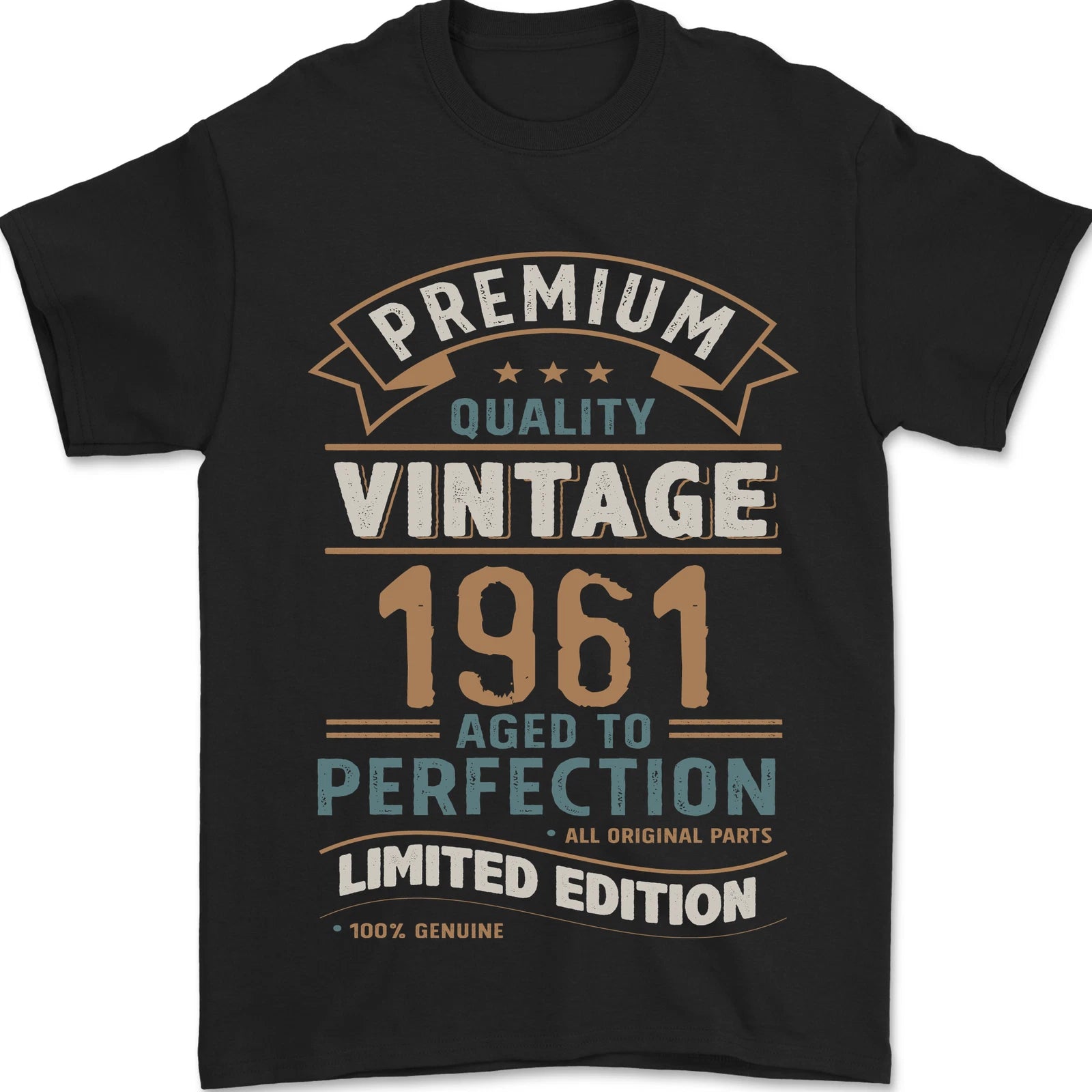 Premium Vintage 65th Birthday 1961 Mens T-Shirt 100% Cotton