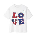 Love Unisex Tee, Heart Graphic Shirt, Oversized Boxy T-shirt, Valentine's Day