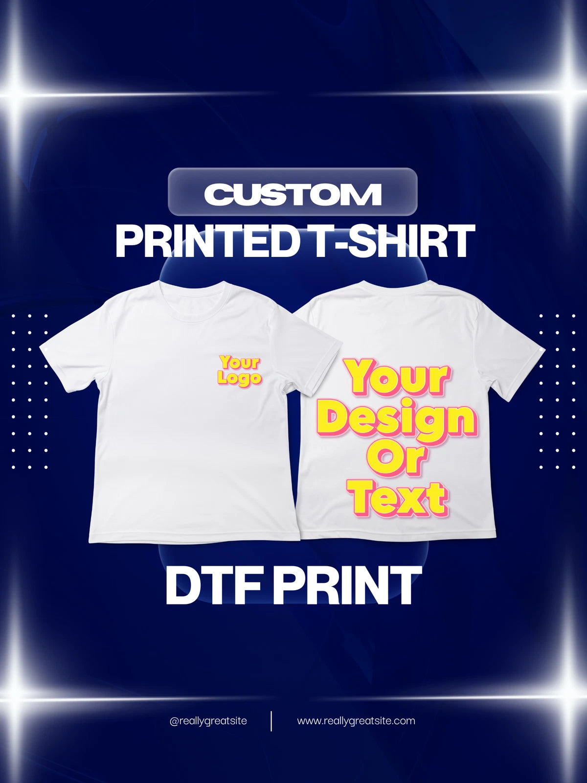 Custom Retro Logo T-Shirt Chest Pocket Style & Back | Your text logo and photos