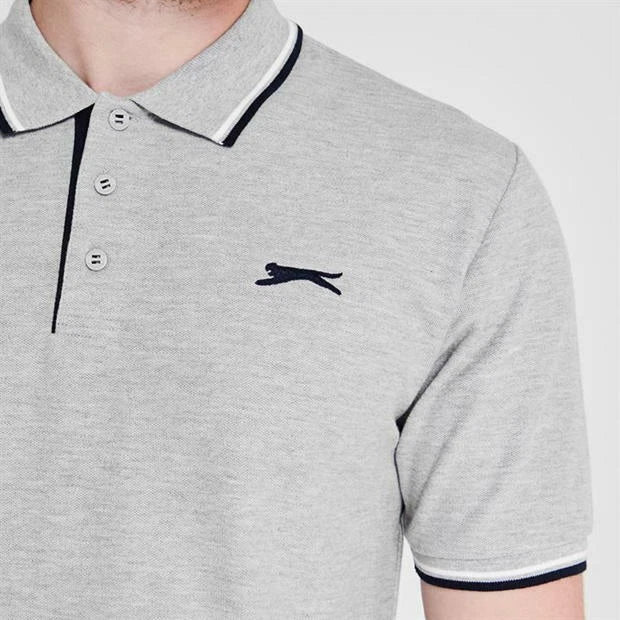 SLAZENGER TIPPED PIQUE POLO SHIRT T SHIRT GOLF TENNIS S M L XL XXL 2XL 3XL 4XL