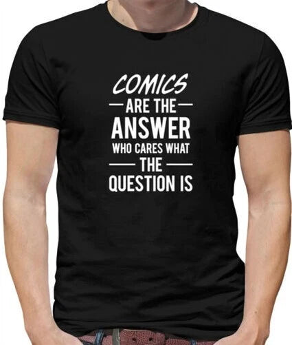 Comics Are The Answer - Mens T-Shirt - Graphic Novel Superhero Pop Art Comic