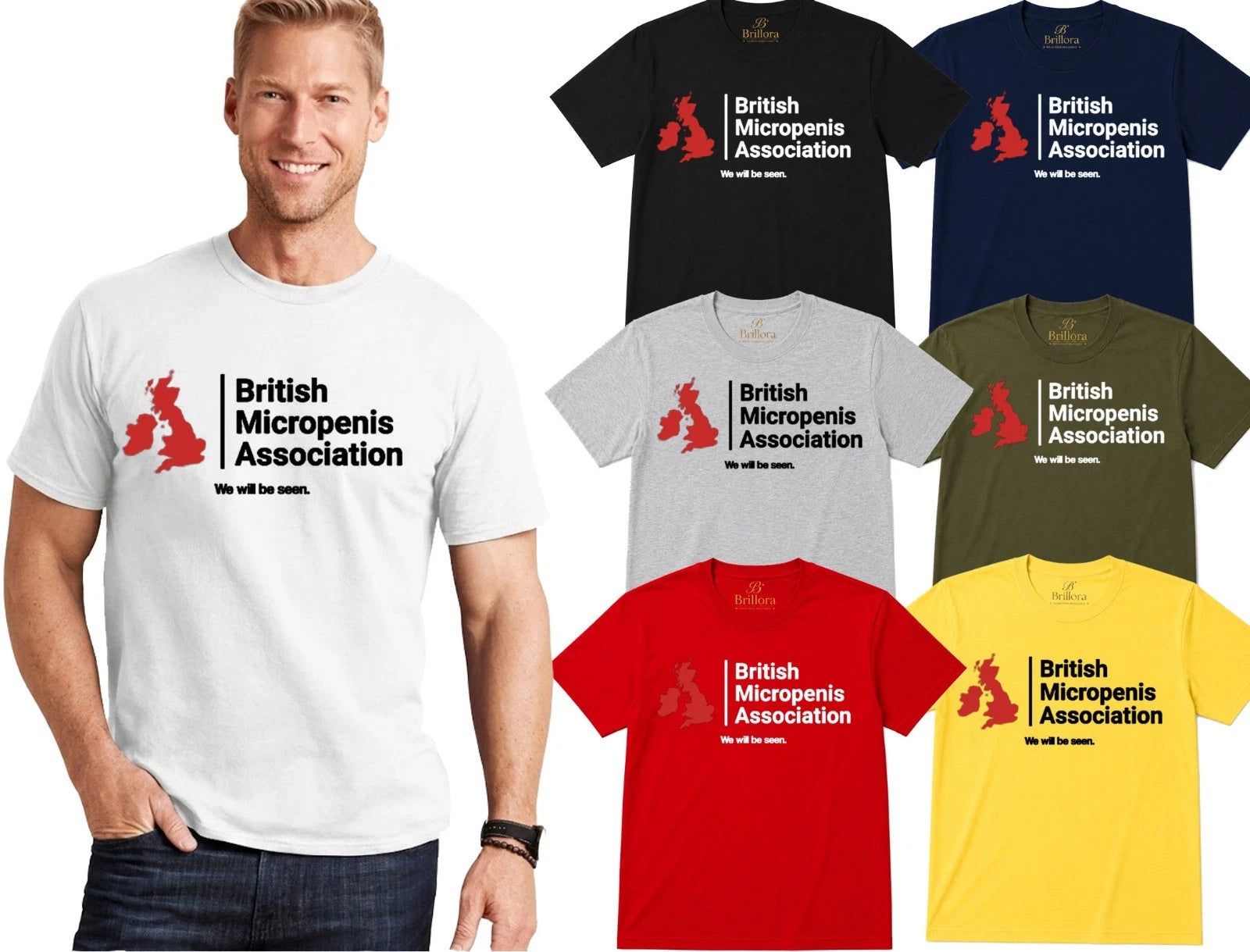 Adults British Micropenis Association T-Shirt Mens Novelty Funny Stag Do Tee