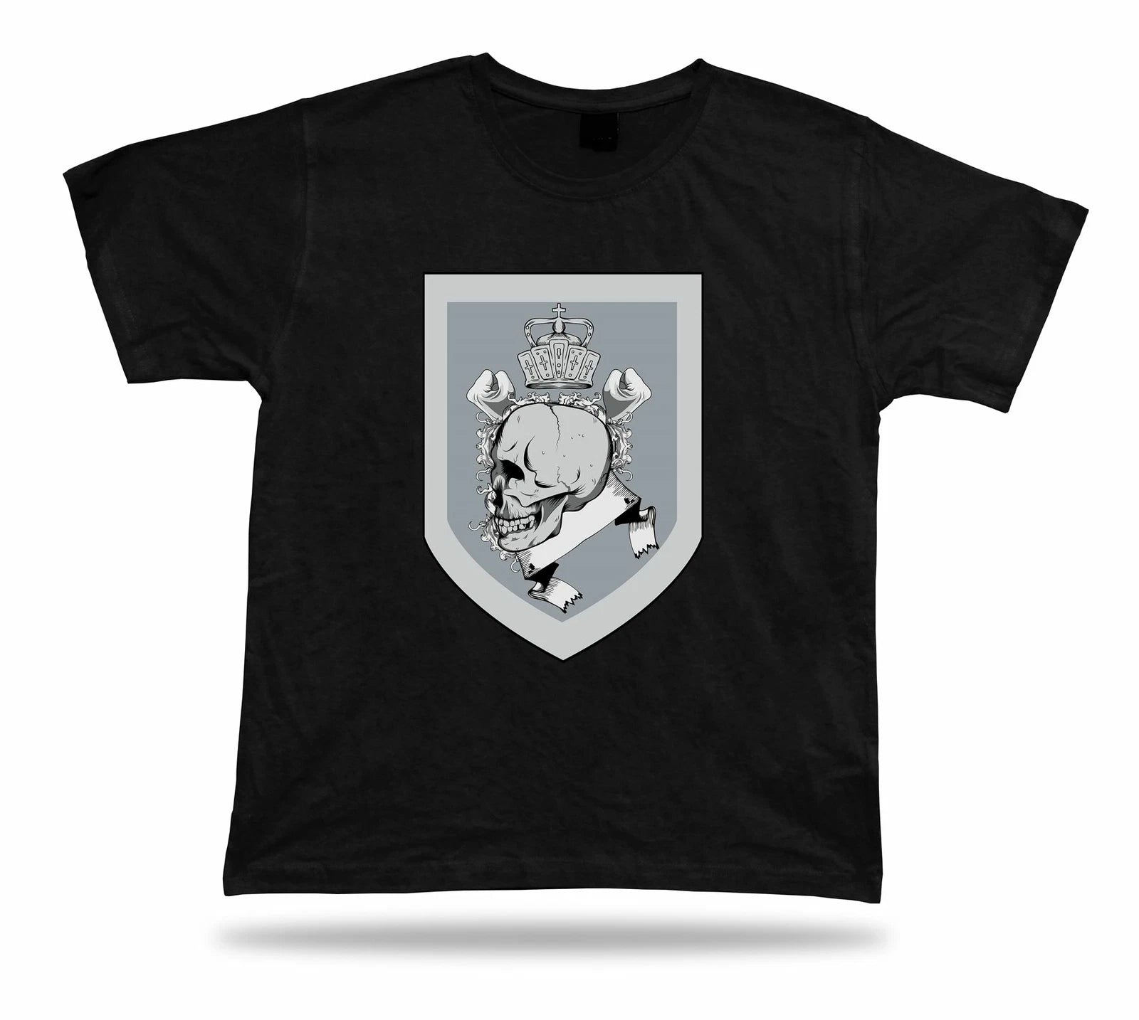 Crown Shield Skeleton Skull awesome cool stylish modern t shirt tee design