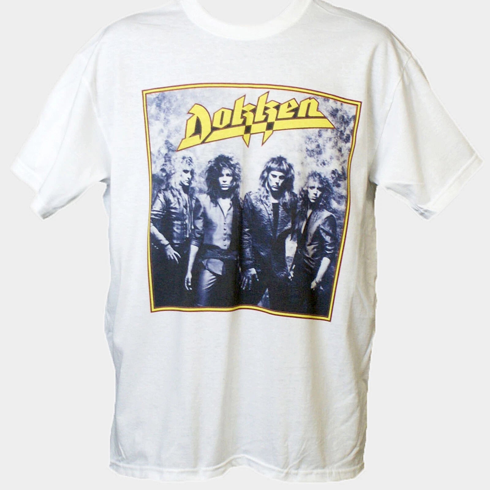 Dokken Metal Rock Short Sleeve White Unisex T-shirt S-3XL