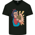 Strong Successful Woman Mens V-Neck Cotton T-Shirt