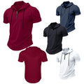 Men Pullover Moisture-wicking Tops Sweatshirt T-shirt Daily Wear Hooded Shirt