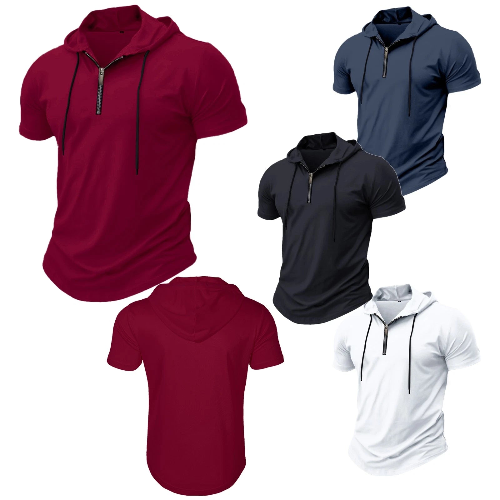 Men Pullover Moisture-wicking Tops Sweatshirt T-shirt Daily Wear Hooded Shirt