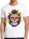 Floral Sugar Skull Day of the Dead Dia De Top Funny Cool Gift Tee T Shirt M1163