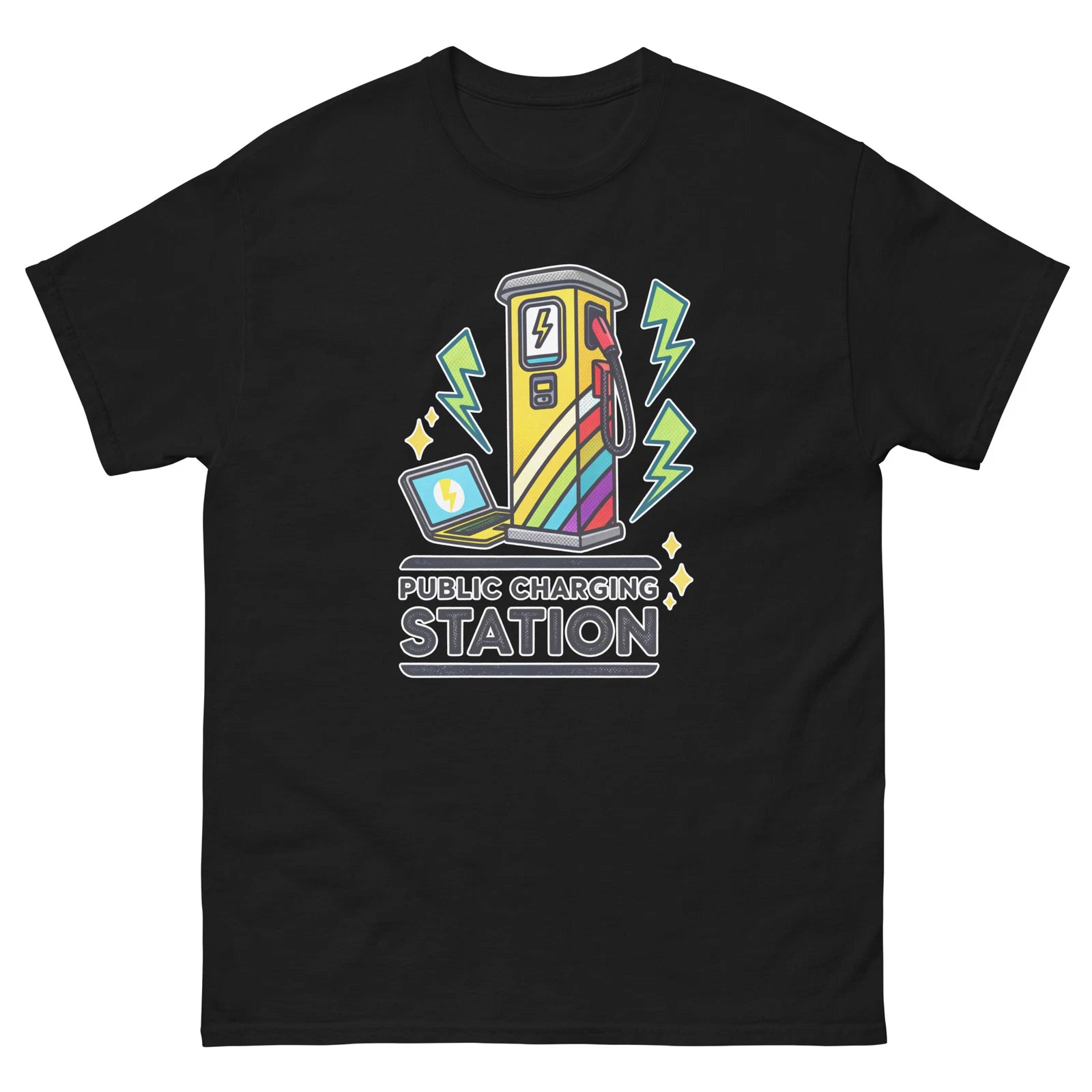 Public Charging Station Object Place Item Urban T-Shirt