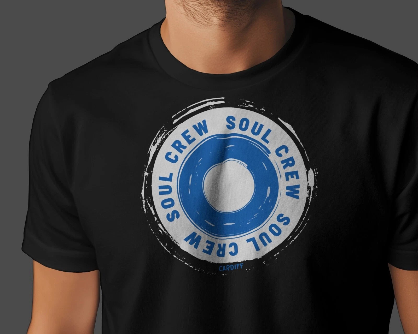 SOUL CREW Roundel T-Shirt | Cardiff Hooligan City Blue Ninian Park Sloper Road