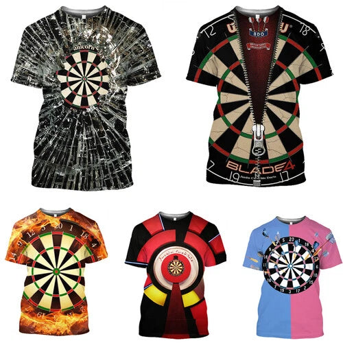 3D printed T-shirt men's women fashion Casual Tops Dart Bar Streetwear O Neck
