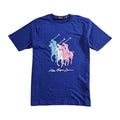 Polo Ralph Lauren Men's Custom Slim Fit T-Shirt Three Pony Print Crewneck Blue