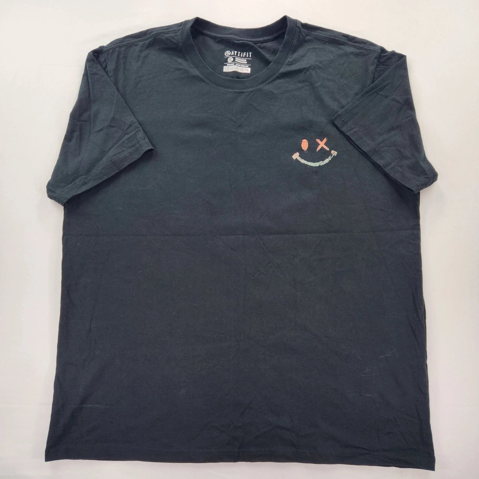 ATTIFIT Smiley Face Bridge Tee XL Black Used Excellent Streetwear Shirt