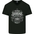 Premium Legend 43rd Birthday 1983 Mens V-Neck Cotton T-Shirt