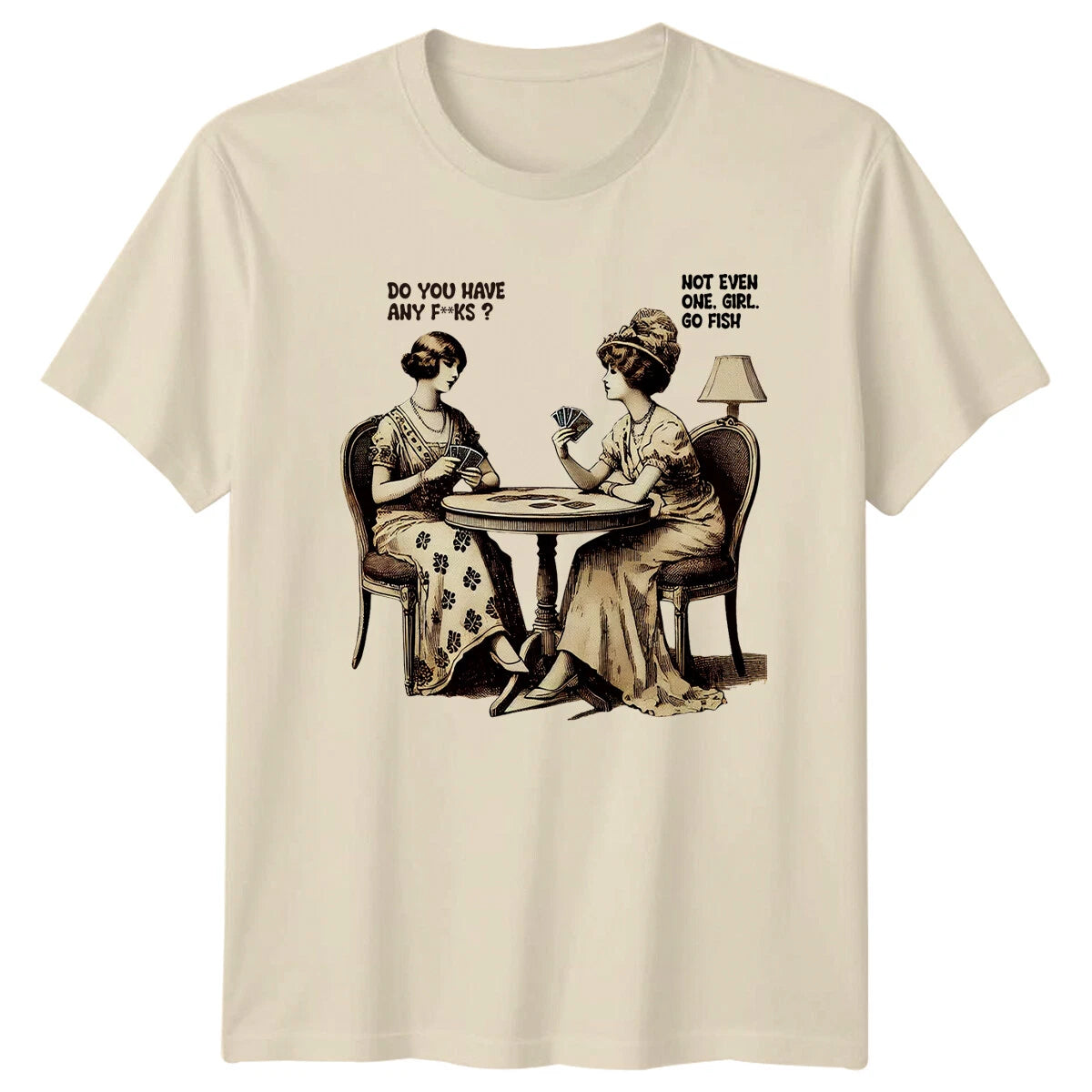 Retro Poker Game T-Shirt Do You Have Any F**ks? Not Even One Girl