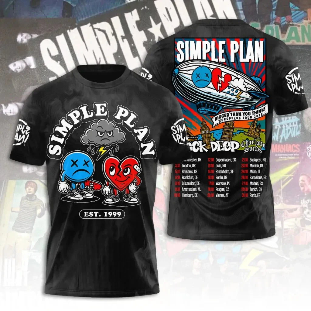 Simple Plan Tour 2026 3D Apparel