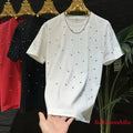 New Fashion Men Trendy Rivet Starry Sky Rhinestone Summer Luxury T-Shirt