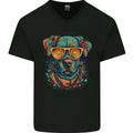 A Cool Dog With Glasses Mens V-Neck Cotton T-Shirt