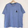 Aland Pocket Logo Patch Simple Blue Tee Shirt - Large