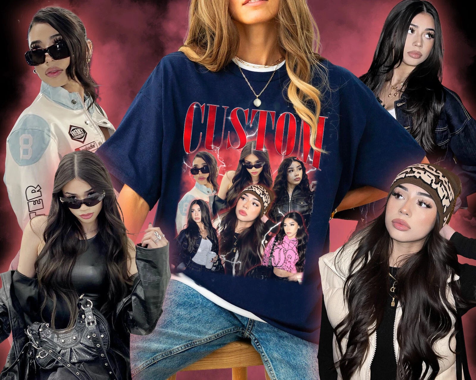 Custom Bootleg Rap Tee, Custom Photo Vintage Graphic 90s Unisex Adult Kid Shirt