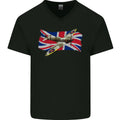 Supermarine Spitfire with the Union Jack Mens V-Neck Cotton T-Shirt
