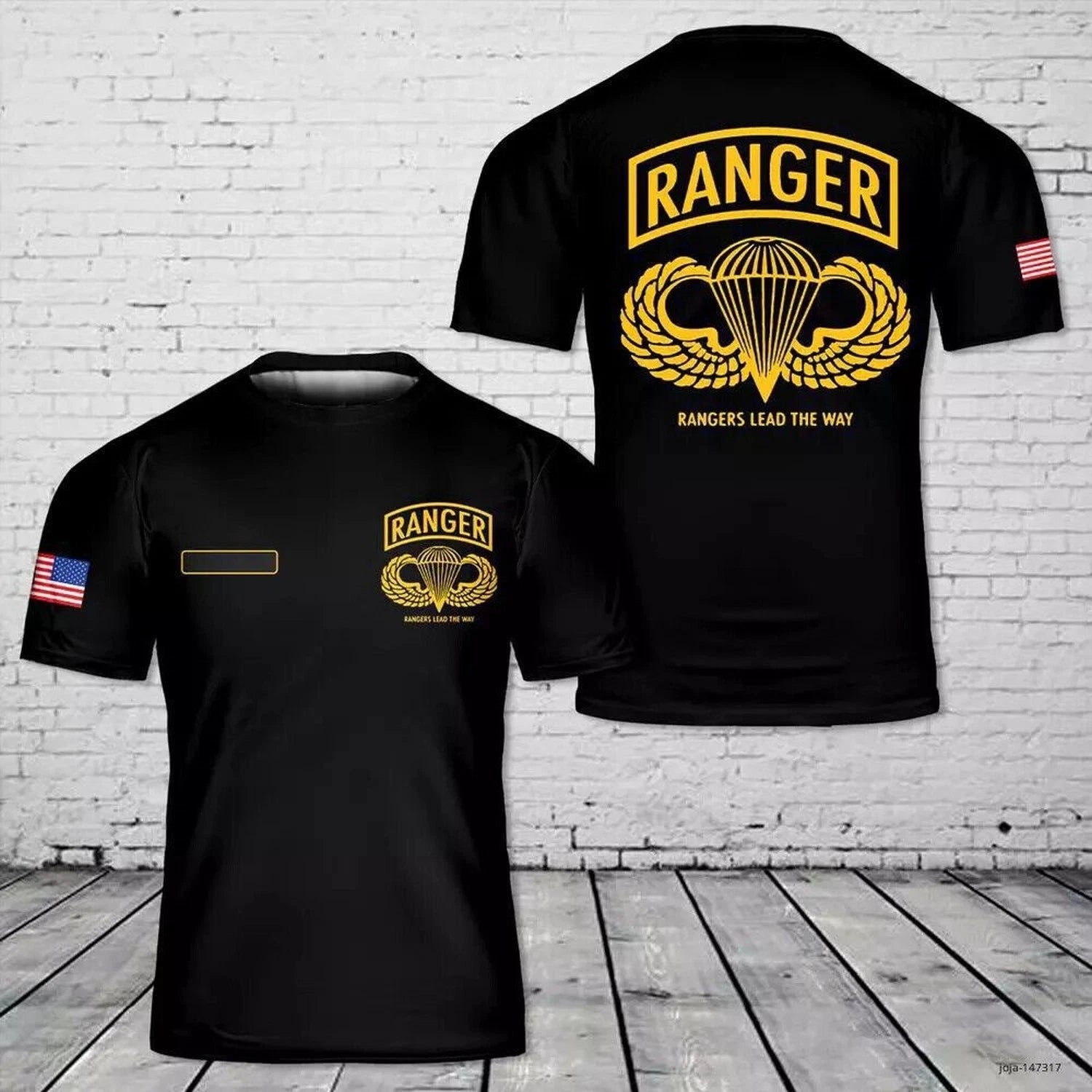 Custom Name US Army Rangers Tab Airborne T-Shirt Summer Shirt Gift All Size