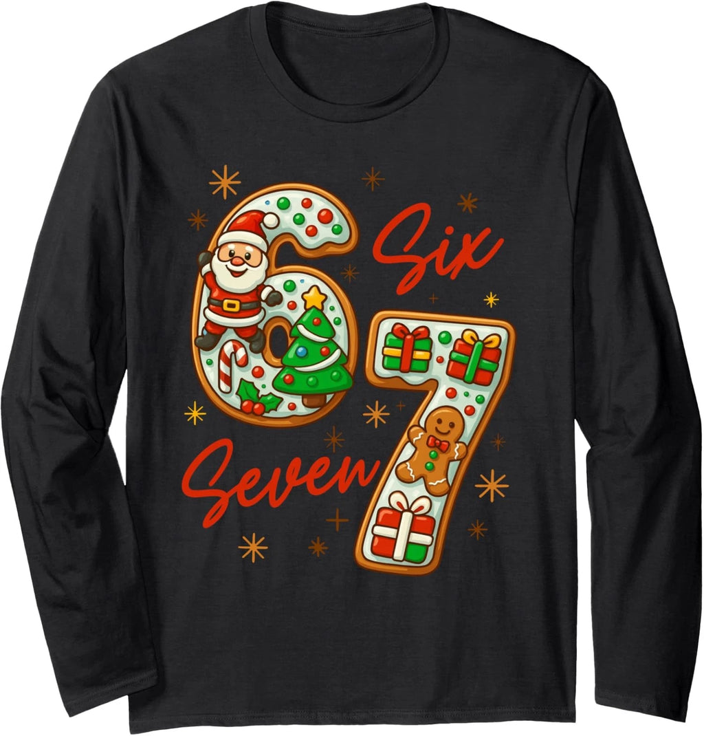 Christmas Trending Meme Saying 6 7 Costume Xmas Long Sleeve T-Shirt