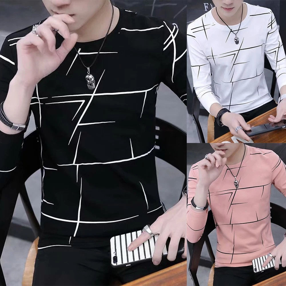 Streetwear Men T-Shirt Pullover Slim Fit Spring Clothing Summer Bottoming Shirt