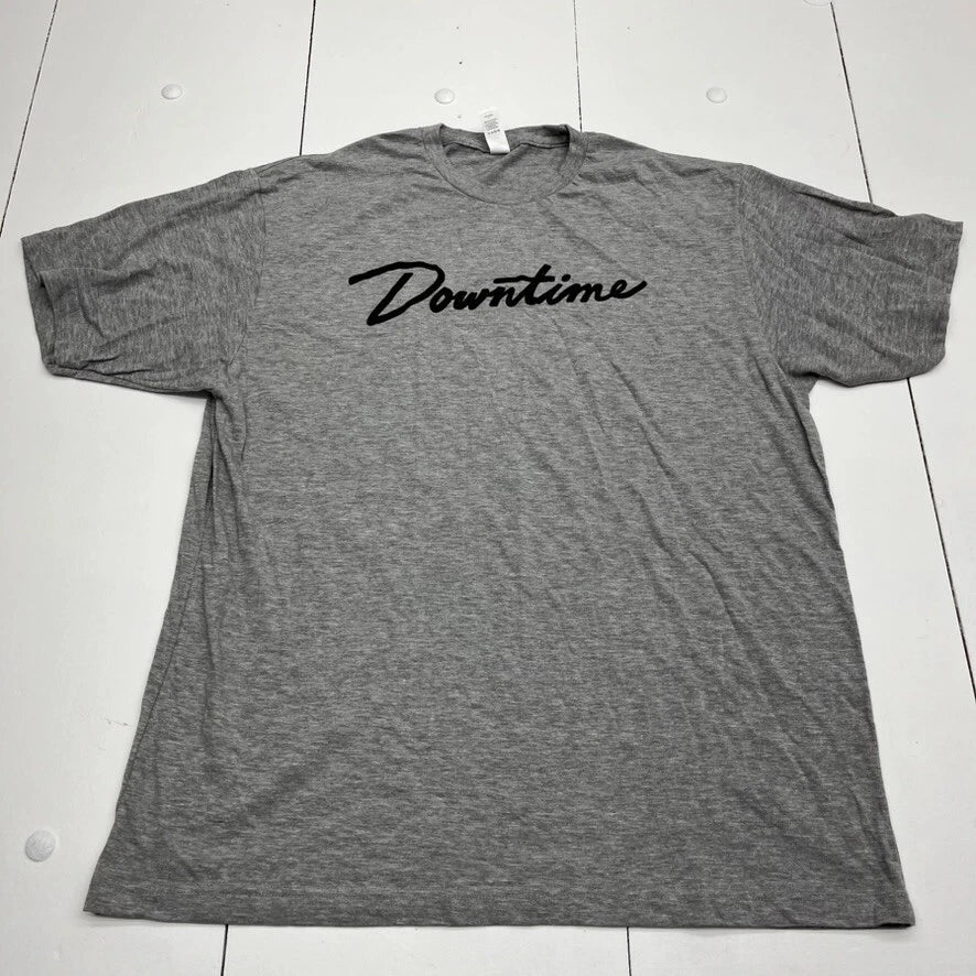 Tultex Gray Custom Graphic "Downtime" Short Sleeve T-Shirt Mens Size X-Large NEW