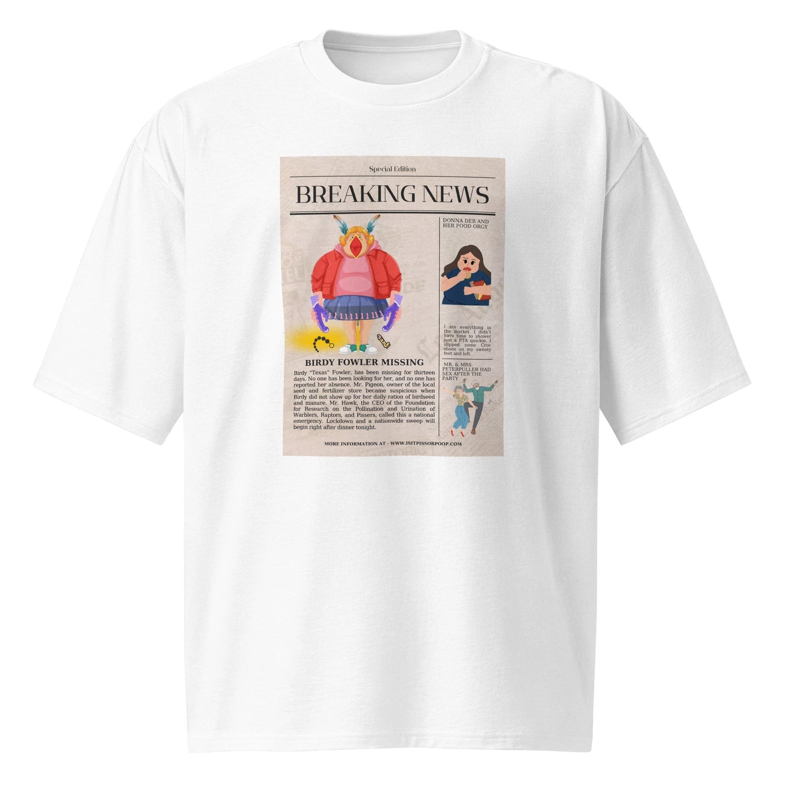 Breaking News Birdy Texas Fowler Unisex Oversized heavyweight t-shirt