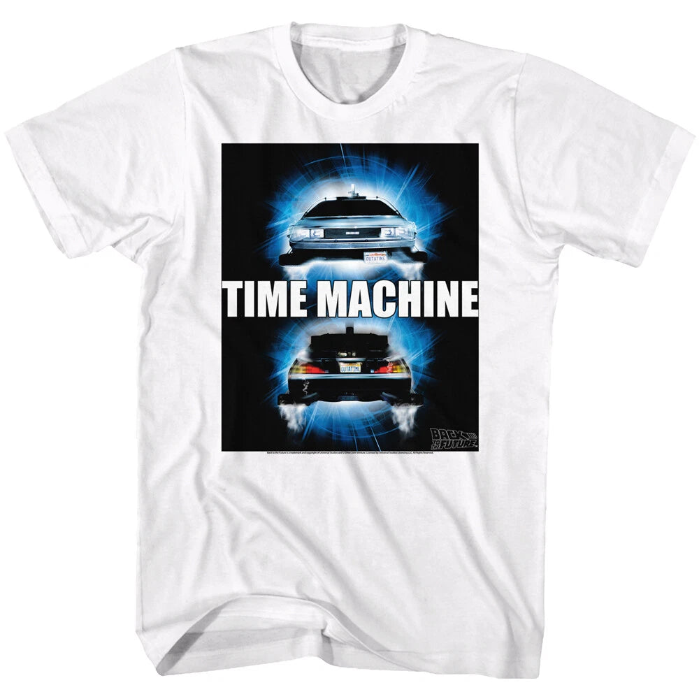 Back To The Future Movie Front And Back DeLorean Time Machine Men's T Shirt
