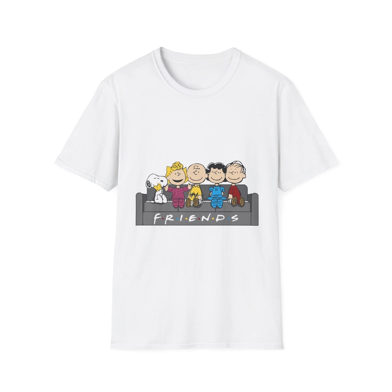 Friendship Cartoon T-Shirt, Cute Gift for Friends, Family Reunion, Casual Wear,