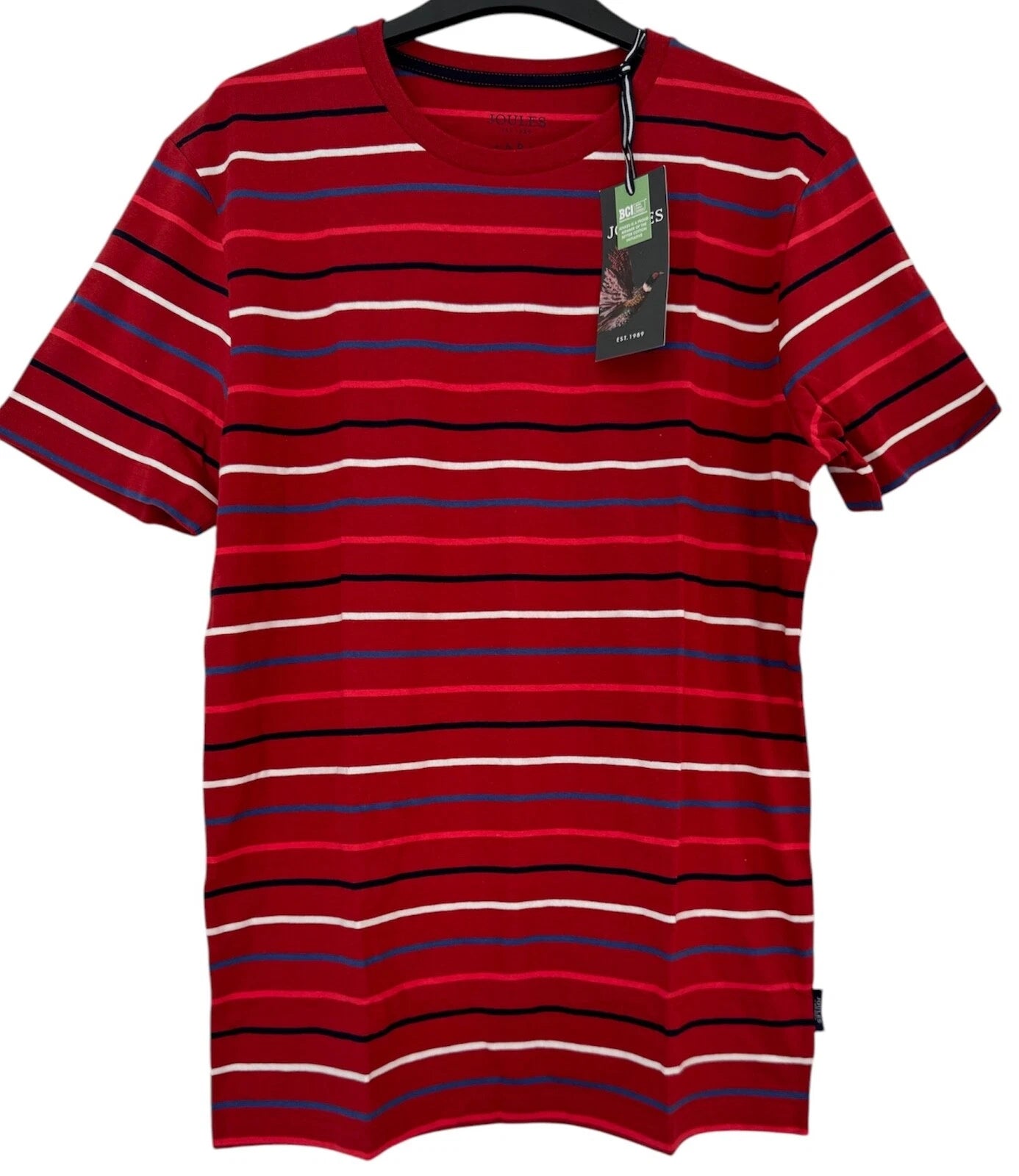 Brand New Mens Joules Boathouse Red Stripe Jersey T-Shirt RRP £25 S - 2XL