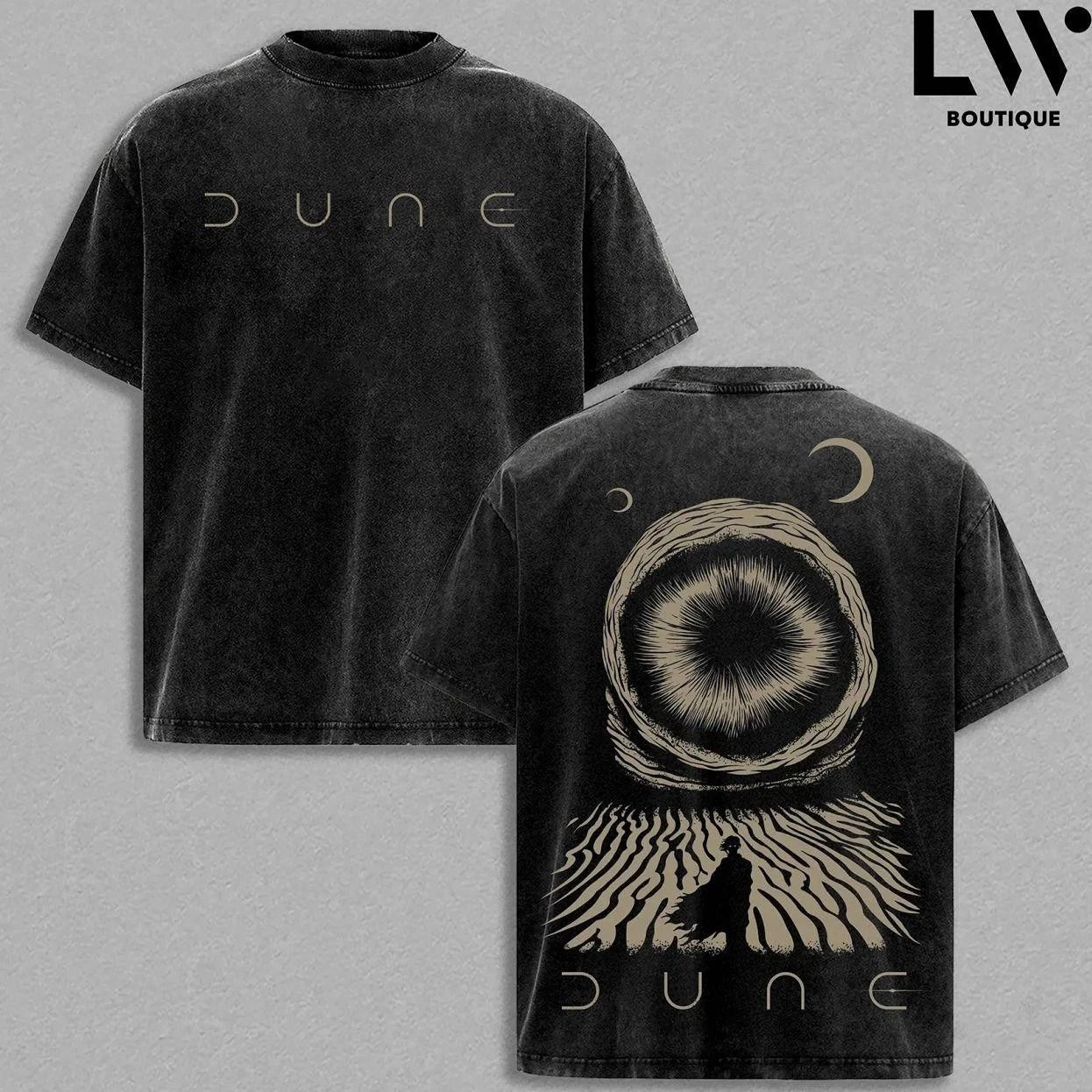 Dune Arrakis Vintage Washed T-shirt Paul Atreides Sci-Fi Heavyweight Cotton Tee