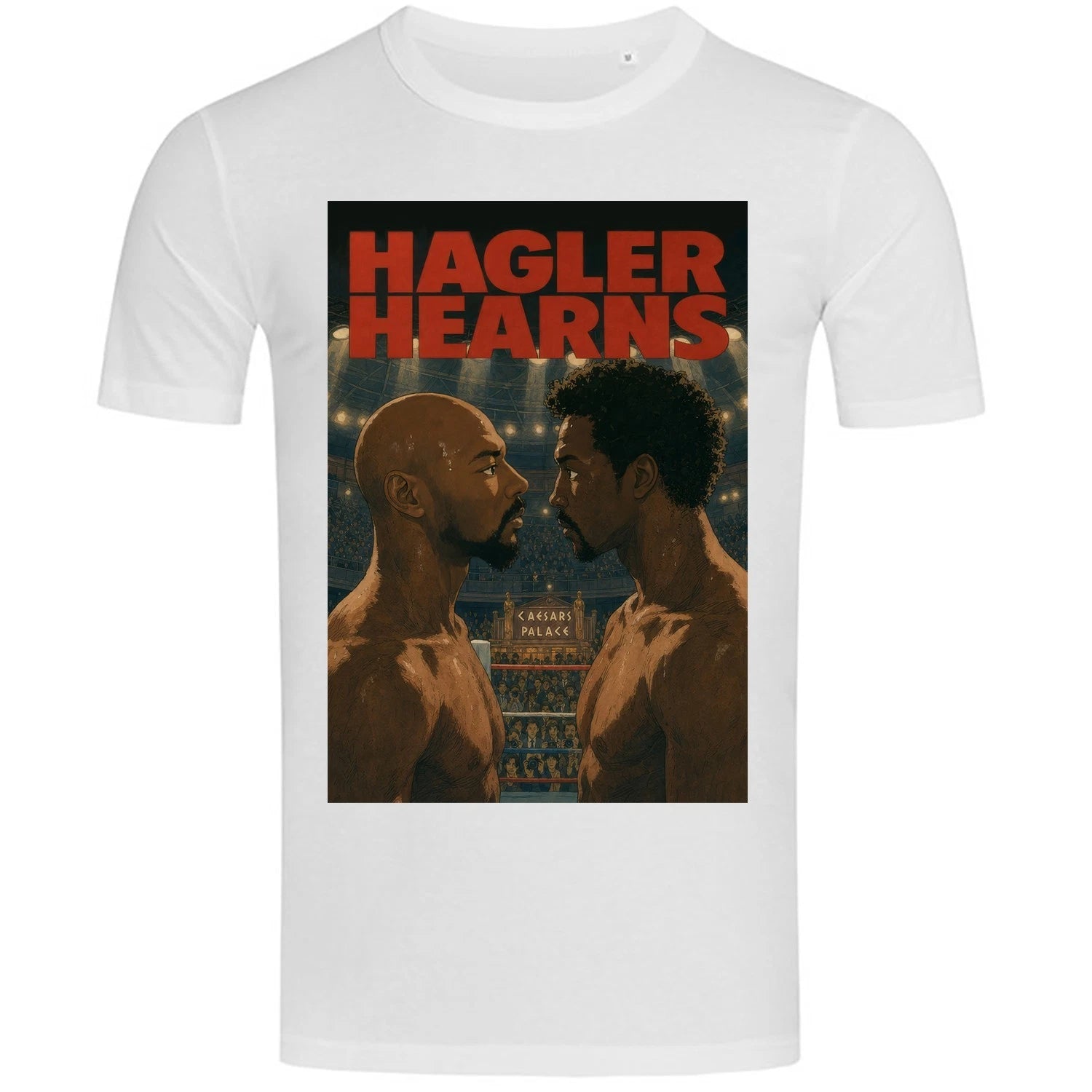 Thomas Hearns VS Marvin Hagler Boxing Poster, Mens Regular Fited White T-Shirt