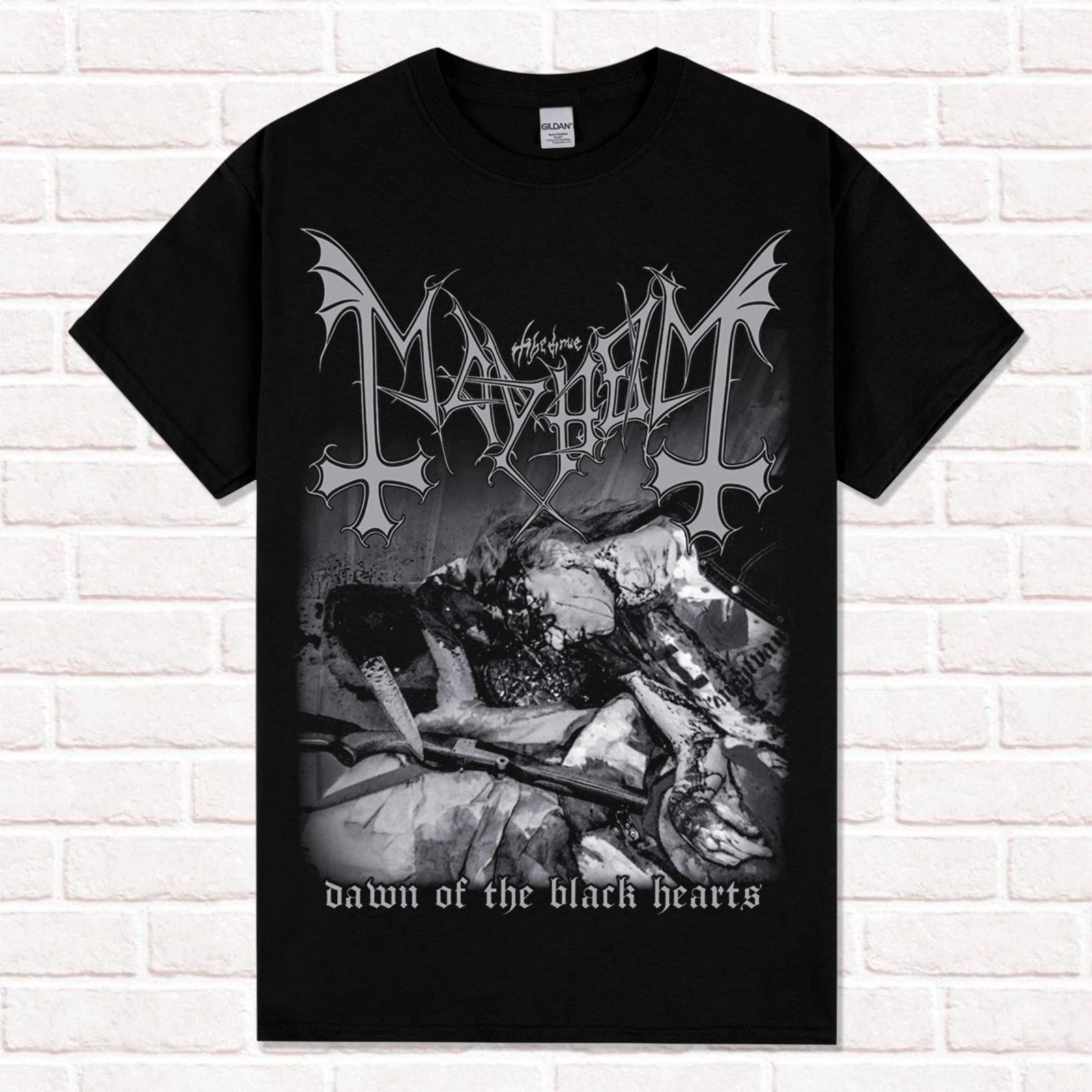 Mayhem "Dawn of The Black Hearts" T-Shirt. Only Death Is Real. True Black Metal.