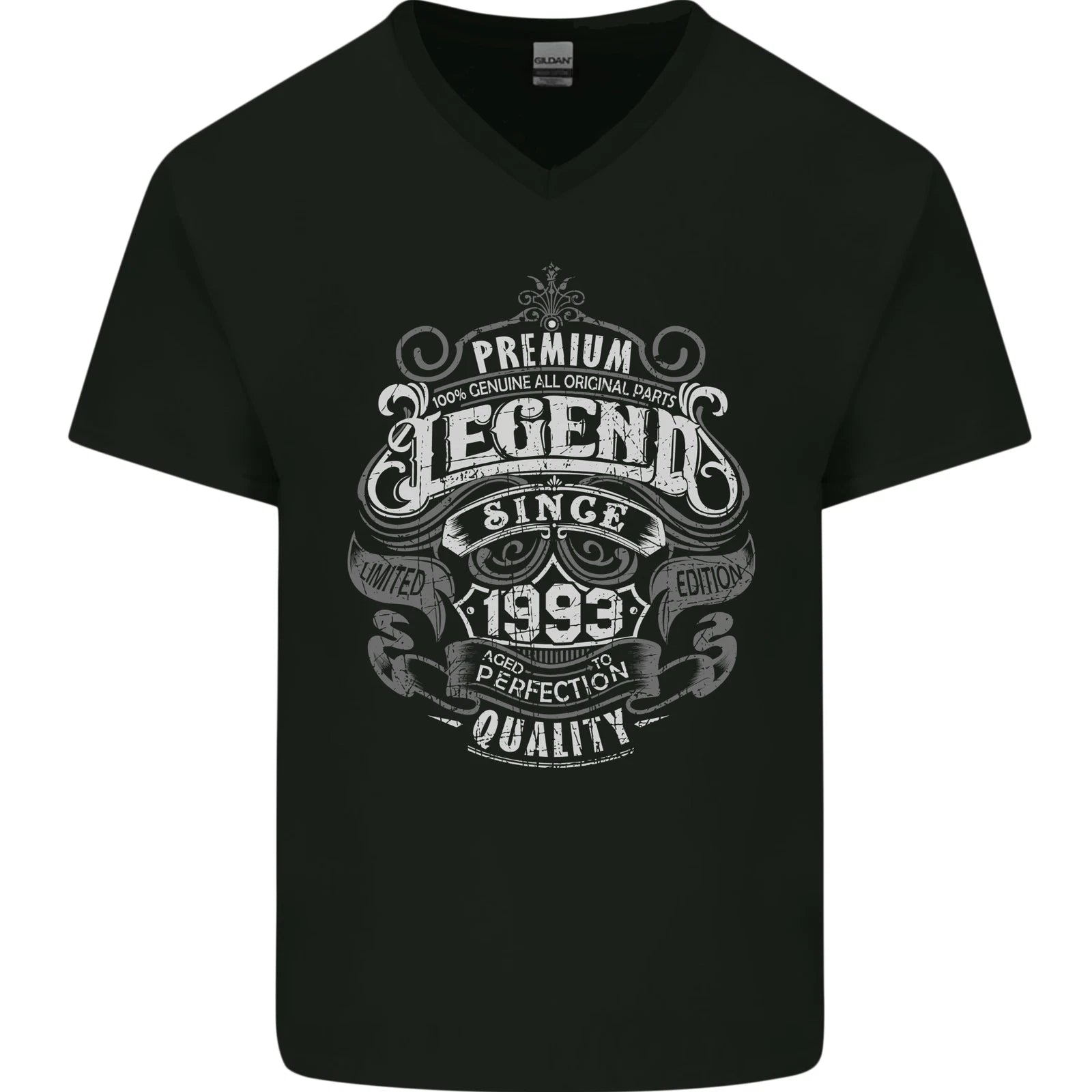 Premium Legend 33rd Birthday 1993 Mens V-Neck Cotton T-Shirt