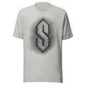 COOL "S" SHIRT  - VINTAGE Y2K  90's - ART GRAFFITTI FUNNY - HEATHER GRAY