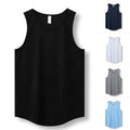 Men Polyester Spandex Sleeveless Vest for Running Sports Black to Light Blue