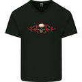 A Skull With Tentacles Mens V-Neck Cotton T-Shirt