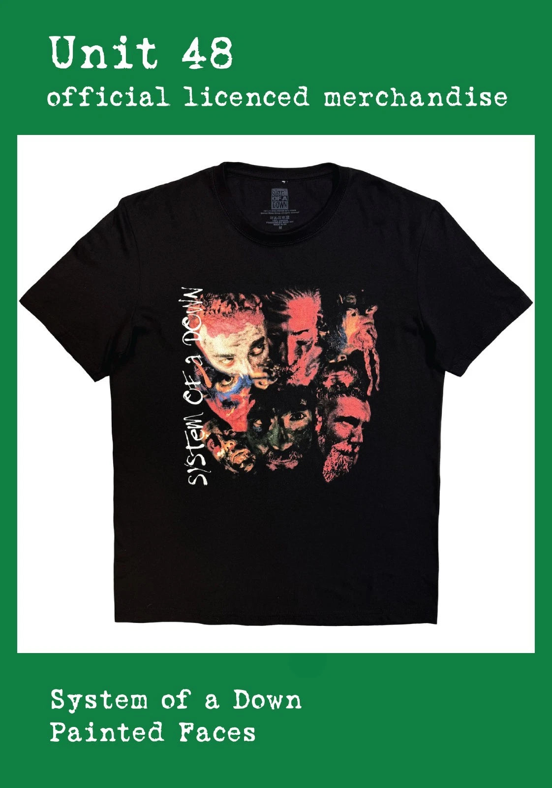 System of a Down  - Painted Faces - Black T-Shirt Official Licenced Merchandise