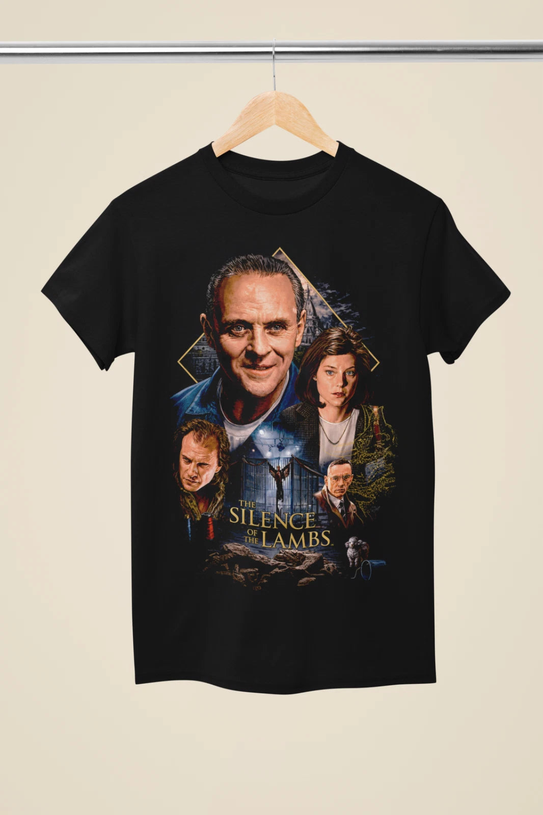 Inspired by 'Silence of the Lambs' Movie Theme Black Unisex T-Shirt (MO 45)