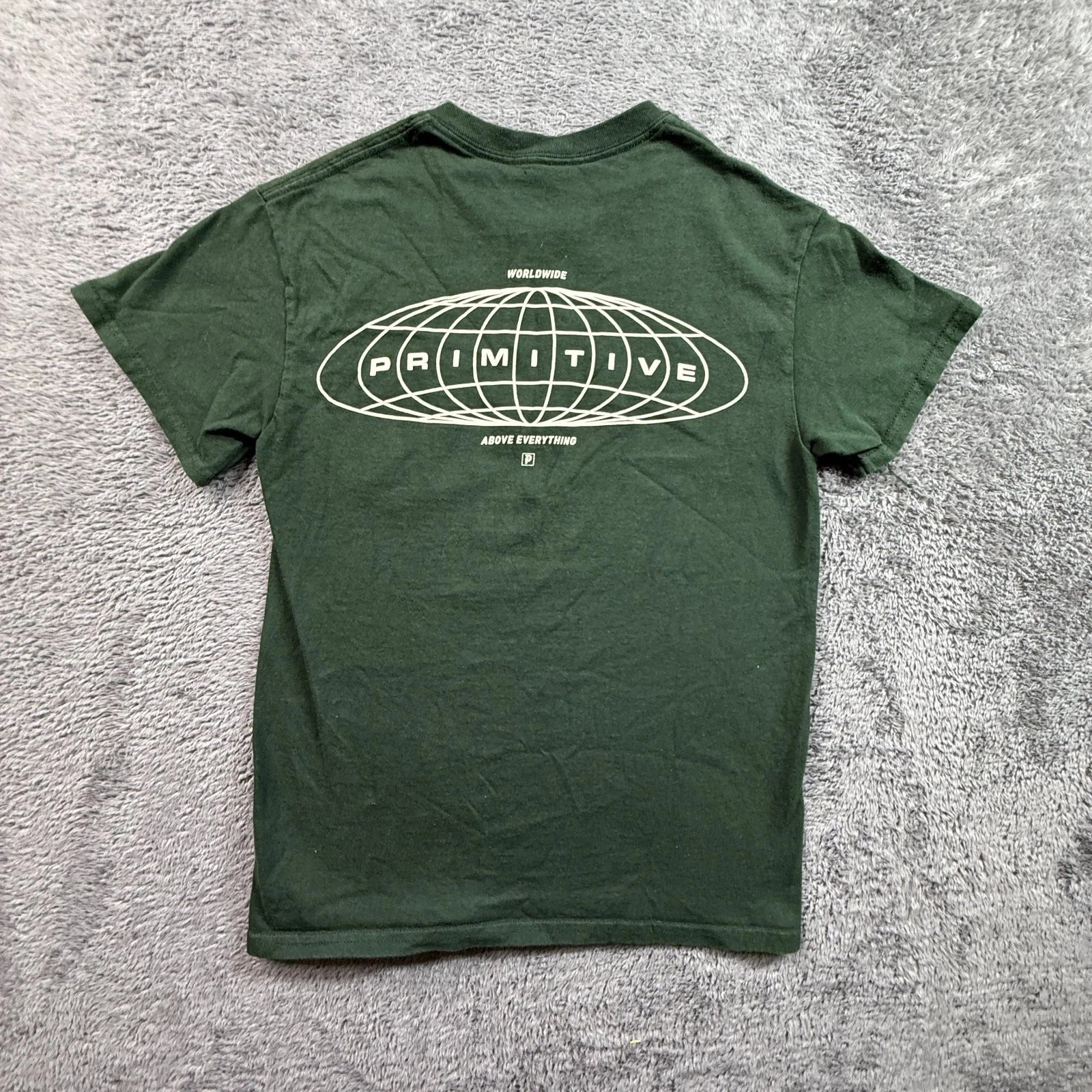 Primitive Skateboarding Mens S Green Worldwide Above Everything T-Shirt Tee