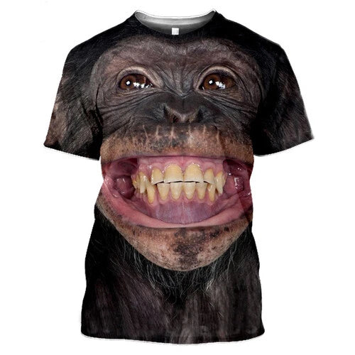 Animal Monkey Streetwear Casual Women Men T-Shirt 3D Print Short Sleeve Tee Tops