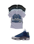Custom Printed Shirt To Match Shirt Match AJ Retro 13 Flint Grey Shoes