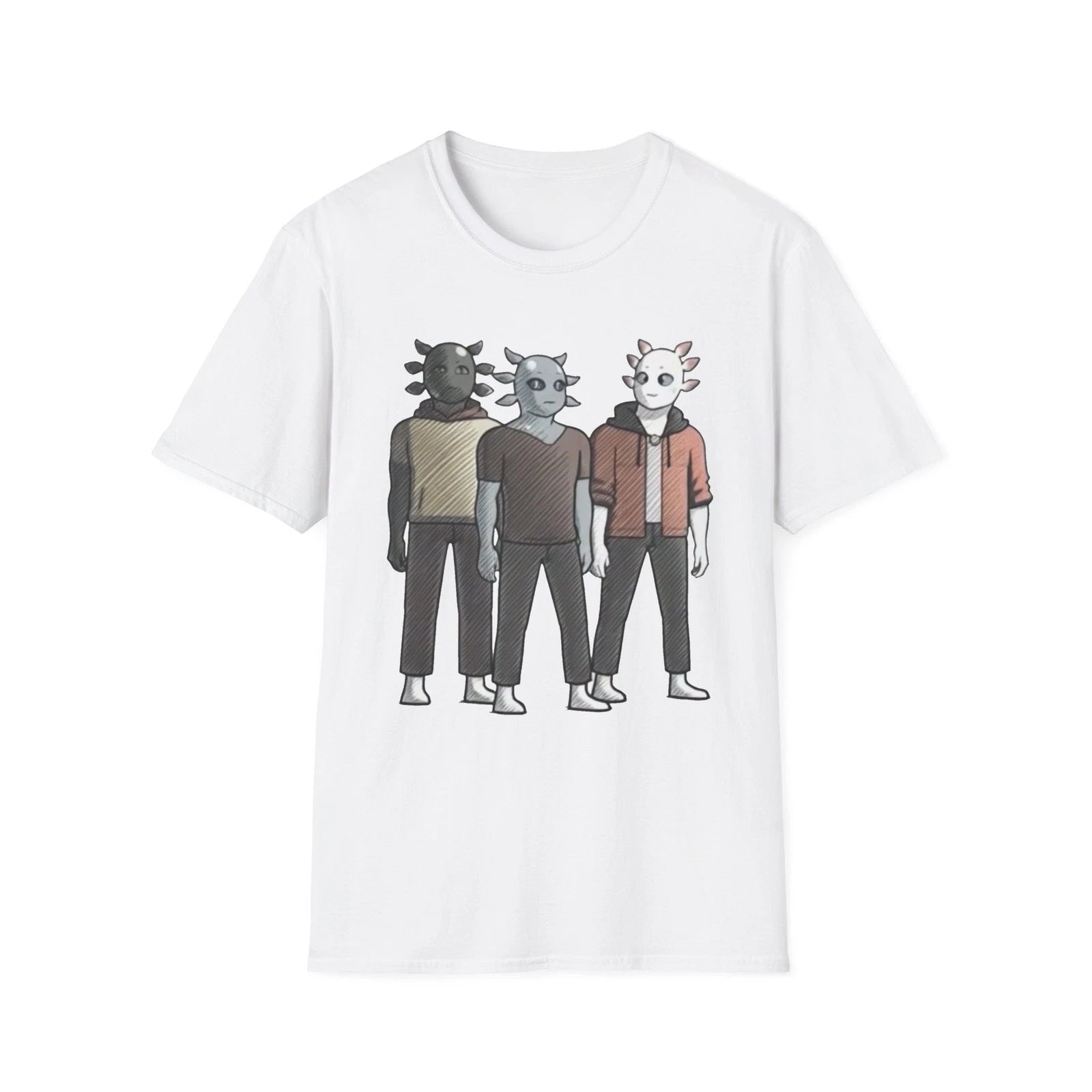 Axolotl Rangefinders Simple Art T-Shirt, Cute Design Tee, T-Shirt Gift,